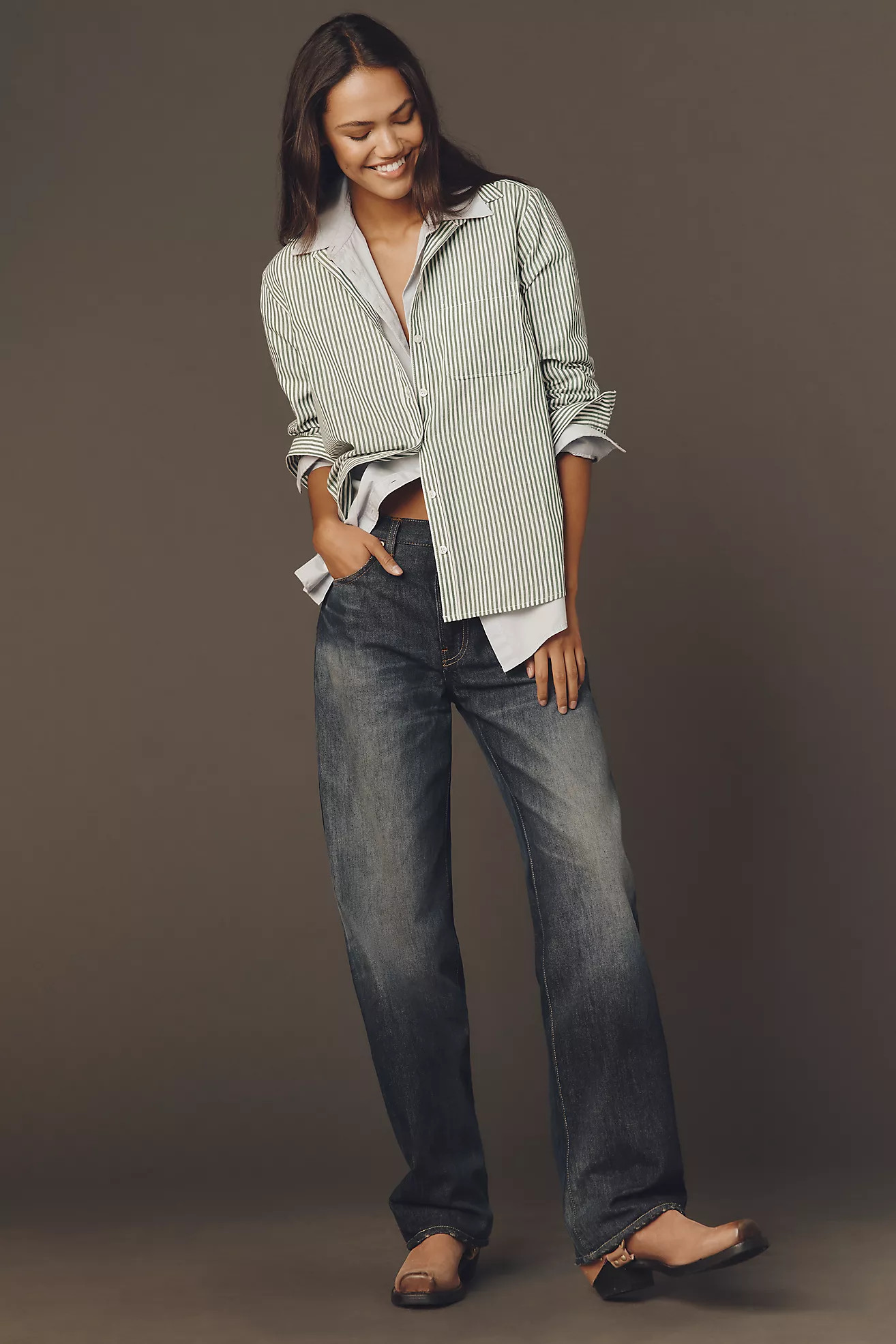Maeve Kate 100% Cotton Classic Buttondown Shirt | Anthropologie (US)