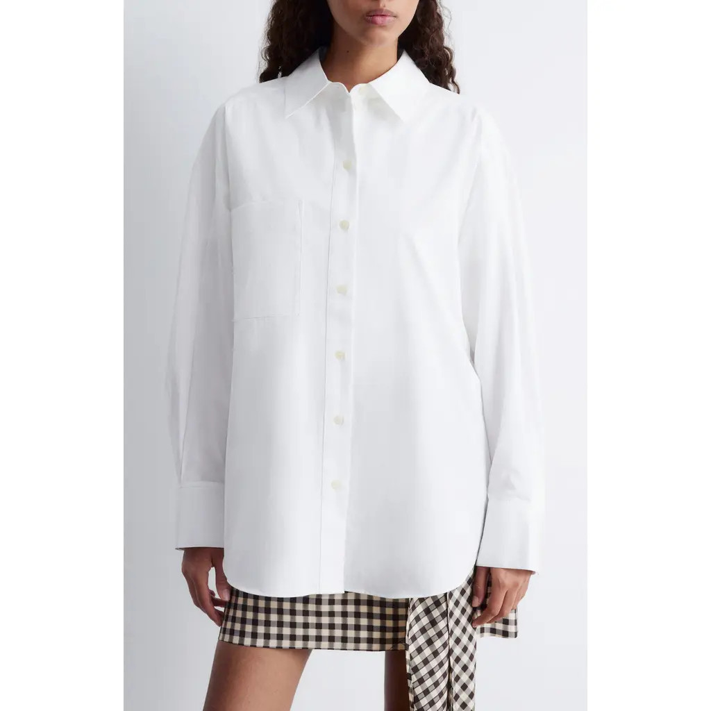 & Other Stories Oversize Cotton Button-Up Shirt in White Light at Nordstrom, Size Medium | Nordstrom