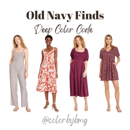 Deep Color Code Dresses and a Jumpsuit 

Get the colors pictured 

Deep Autumn 
Deep Winter 