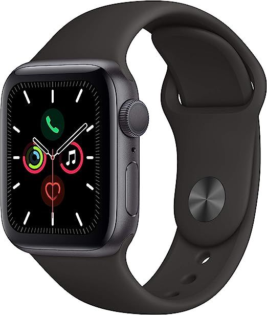 Apple Watch Series 5 (GPS, 44MM) - Space Gray Aluminum Case with Black Sport Band (Renewed) | Amazon (US)