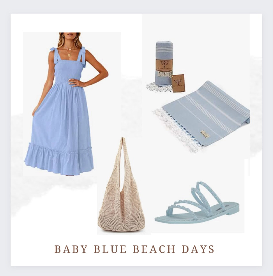 Baby blue dress. Vacation outfit. Summer outfit. Beach day. Beach dress. Girls trip. Bachelorette party. Summer vacay  

#LTKunder50 #LTKSeasonal #LTKFind