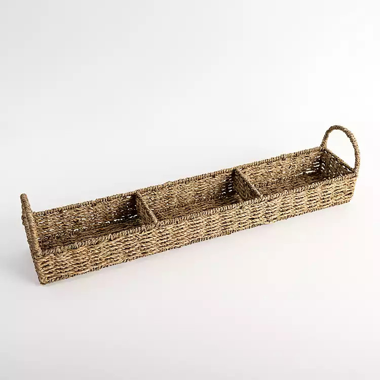 New! Seagrass Woven 3-Section Tray | Kirkland's Home