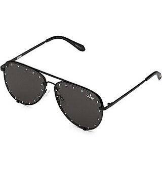 QUAY High Key Rhinestone Oversized 55mm Sunglasses - Black | Dillard's