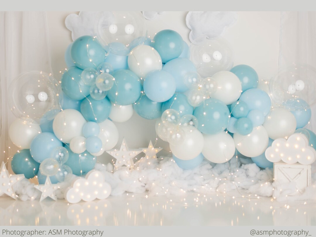 Stratus Dreams Balloon Garland Kit / Modern Blue Cloud Baby - Etsy | Etsy (US)
