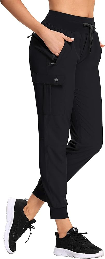 Women\u2019s Hiking Pants Lightweight Joggers High Waist Quick Dry Travel Zipper Pockets Athletic... | Amazon (US)