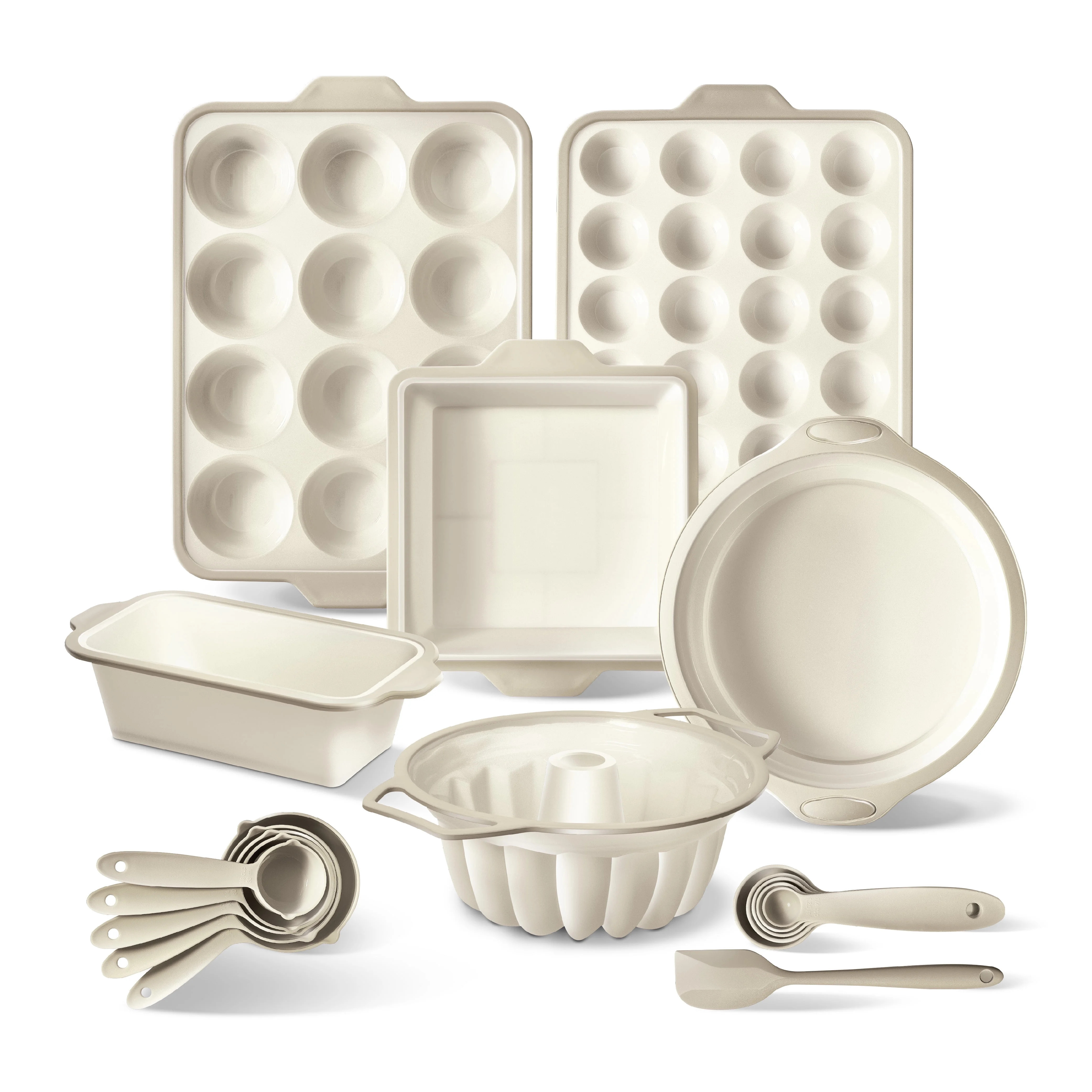 COOK WITH COLOR 17-Pc Silicone Baking Set, Non Stick Baking Pan Set with Sturdy Metal Frame, Taup... | Walmart (US)