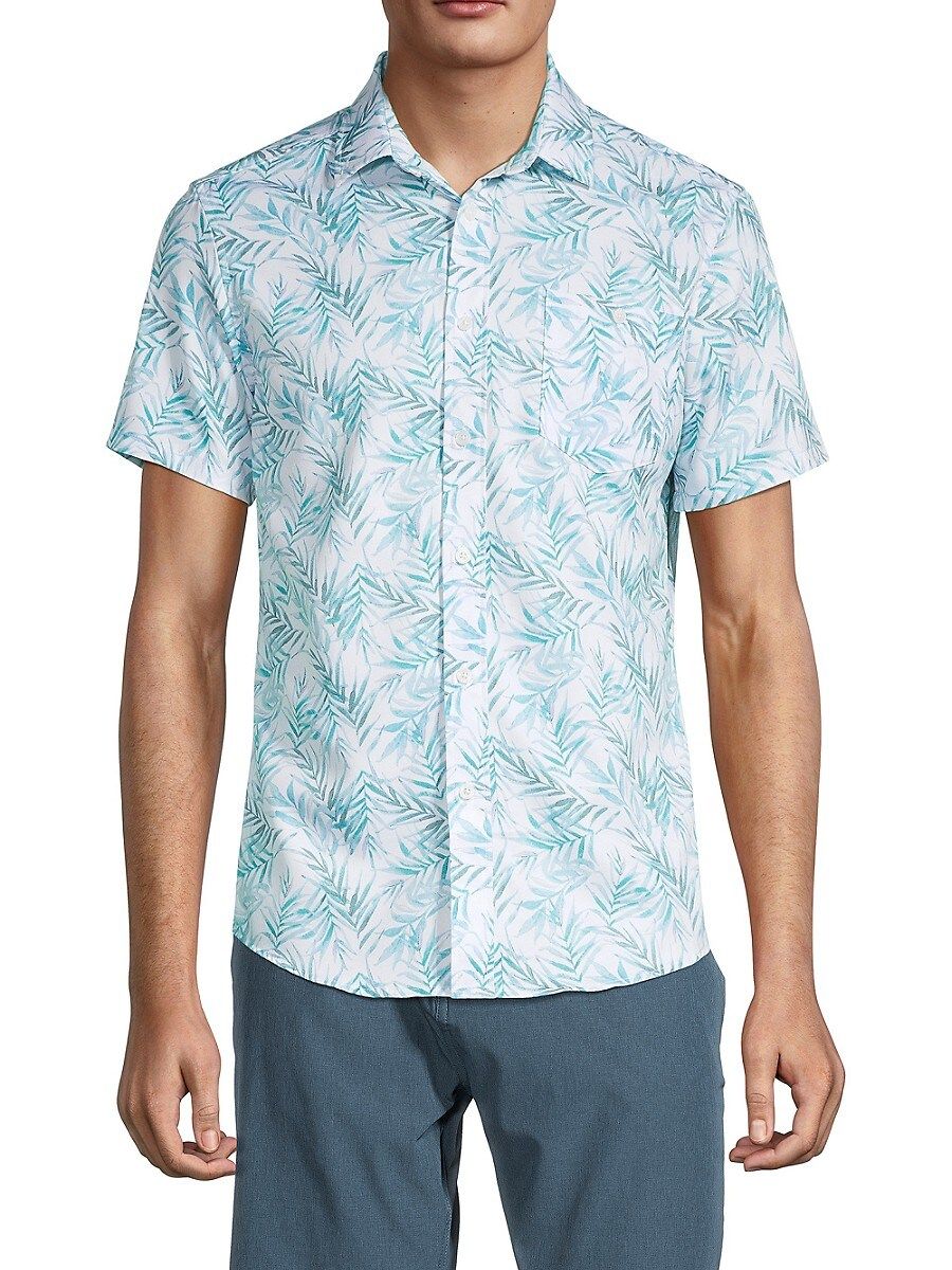 Heritage Report Collection Men's Fern-Print Shirt - Blue Multi - Size M | Saks Fifth Avenue OFF 5TH