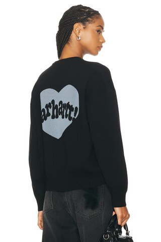 Carhartt WIP Amour Sweater in Black & Misty Sky | FWRD | FWRD 