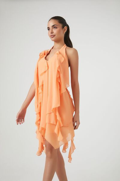 Rosette Ruffle Halter Mini Dress | Forever 21