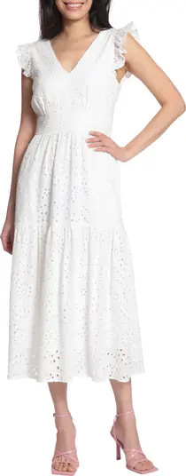 Cotton Eyelet Tiered Midi Dress | Nordstrom