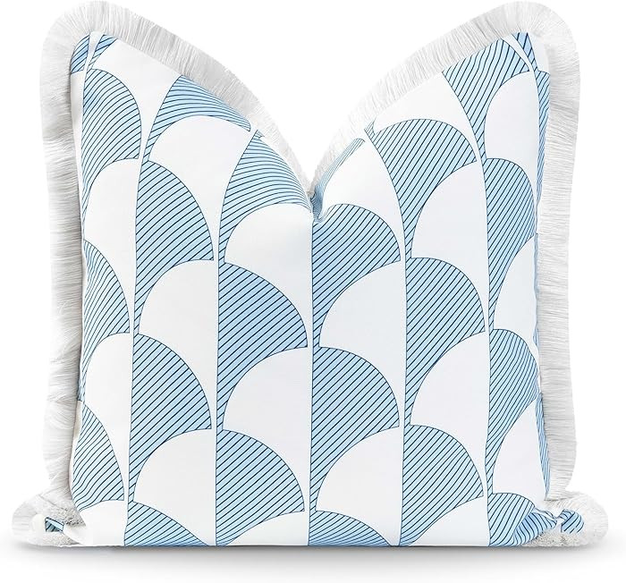 Hofdeco Premium Coastal Hampton Style Patio Indoor Outdoor Pillow Cover Only, 20"x20" Water Resis... | Amazon (US)