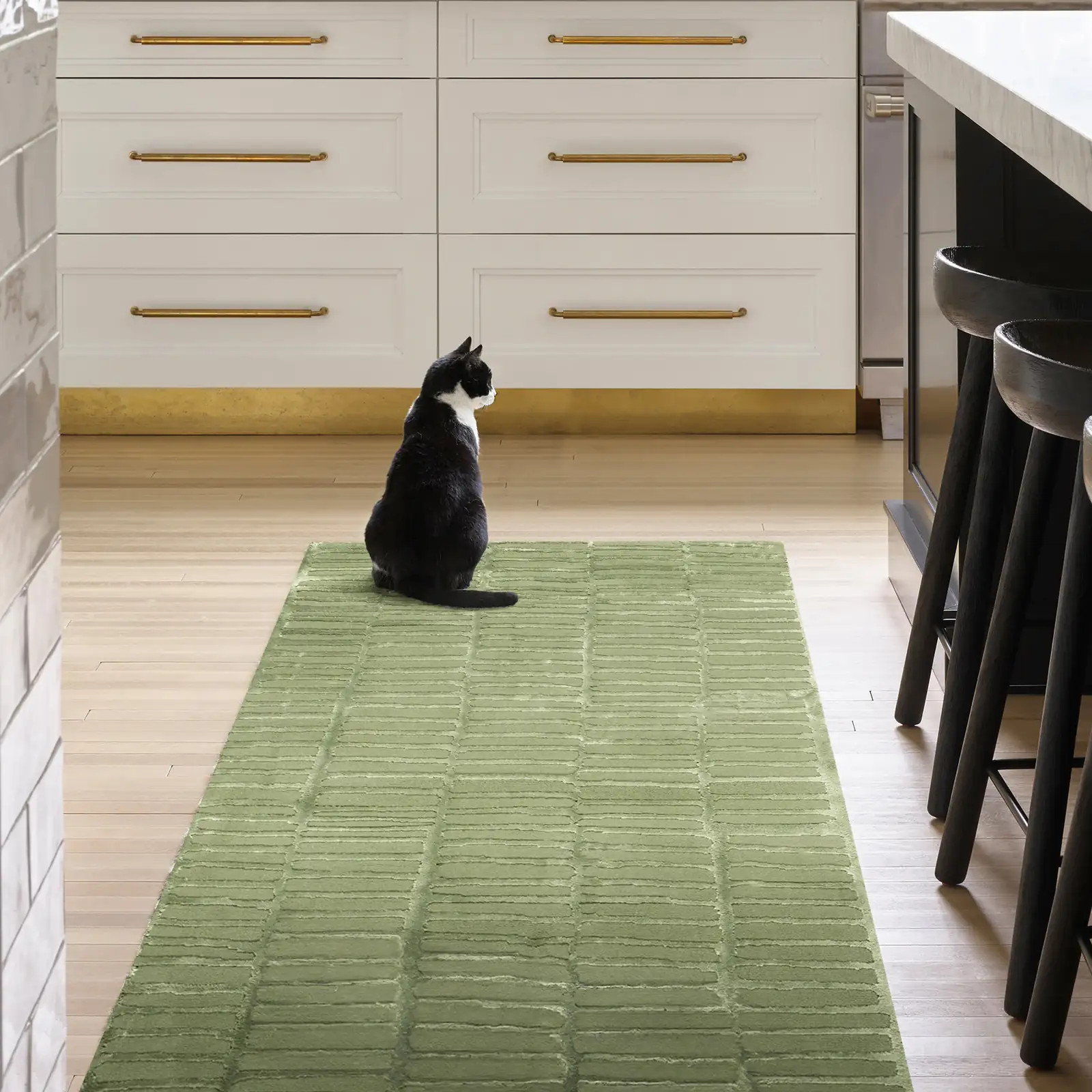 Cranbury Plush Textured Washable Rug | Green | Rugs USA