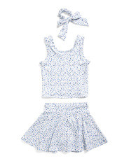 Girls Floral Ruffle Trim Tank Top And Skort Set With Scrunchie | Kids' Sets | Marshalls | Marshalls