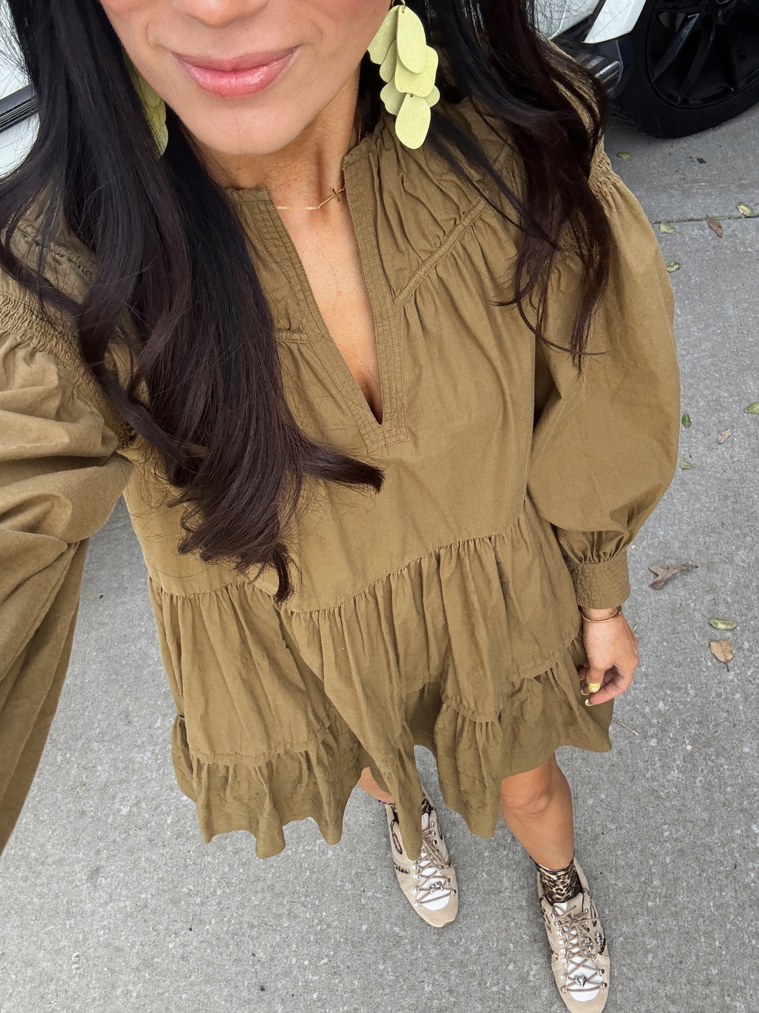 Dress is older but the accessories are all
Recent. 