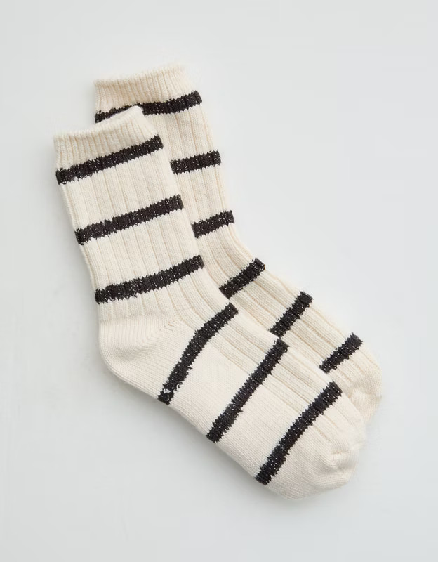 Aerie Chunky Lurex Stripe Crew Socks | Aerie