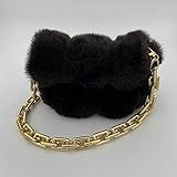 Vegan Fur Purse with Gold Chunky Chain Sling and Inside Zipper for your Valuables in Brown Soft Fur, | Amazon (US)