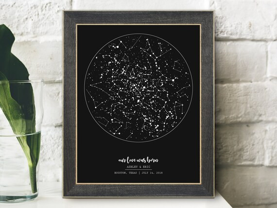 Custom Night Sky Star Map, Anniversary Gift for Husband, Christmas Gift, Valentine Day Gift for H... | Etsy (US)