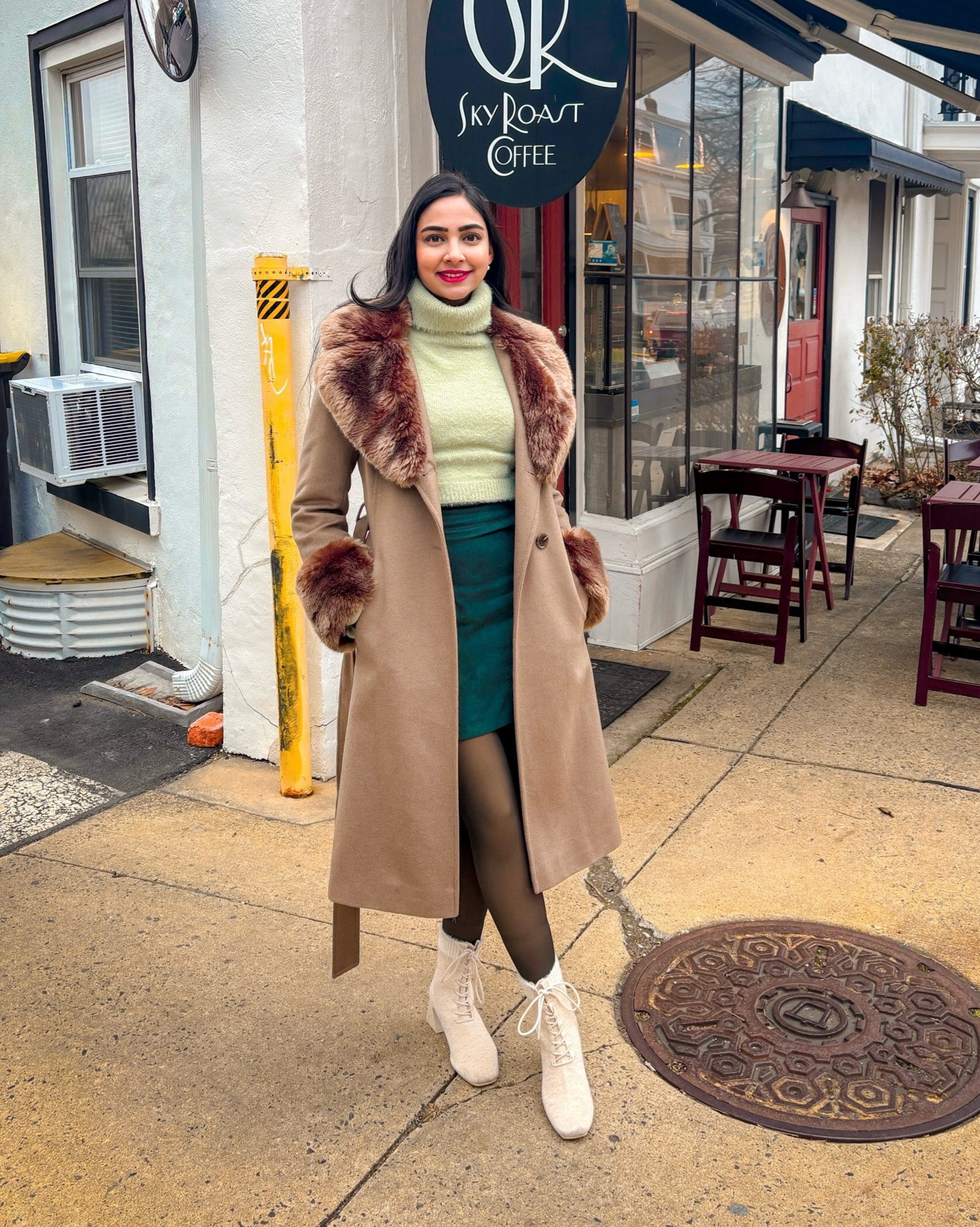 Winter essentials 🤎☕️

Winter wear, winter ootd, fur coat, over coat, winter outfit, turtleneck sweater, corduroy skirt, fleece tights, lace up booties, outfit inspiration, ootd, outfit inspo 

#LTKstyletip #LTKSeasonal #LTKsalealert