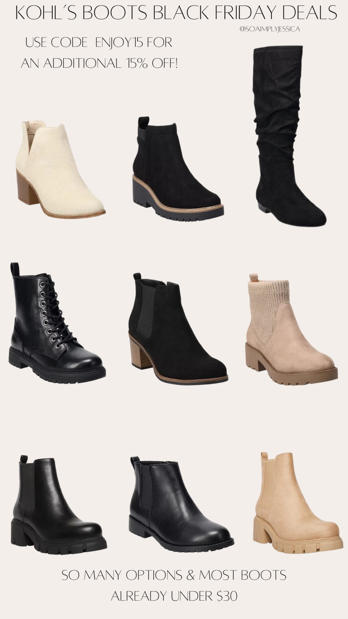 Sale
Kohls 
Black Fridays
Deals
Boots

#LTKshoecrush #LTKsalealert #LTKCyberweek