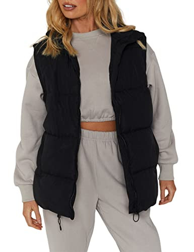 Athlisan Womens Zip Up Puffer Vest Stand Collar Sleeveless Padded Jacket Coat | Amazon (US)