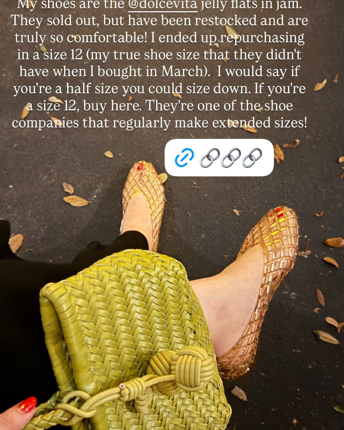 Love my Dolce Vita Jelly Flats and their Amazon dupe!

The Dolce Vita flats (pictured here in Mocha Jam) are truly so comfortable. I’m a size 12 and bought true to size. If you’re a half-size, you can size down. They’re one of the only shoe companies that regularly make extended sizes!

The CUSHIONAIRE lattice jelly flats are similar in look and comfort and are available in sizes 6-11. I don’t own a pair because they don’t make them in size 12, but our petite correspondent Sara (no H) really likes hers and bought true to size.

#LTKootd