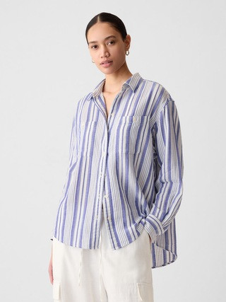 Crinkle Gauze Big Shirt | Gap (US)