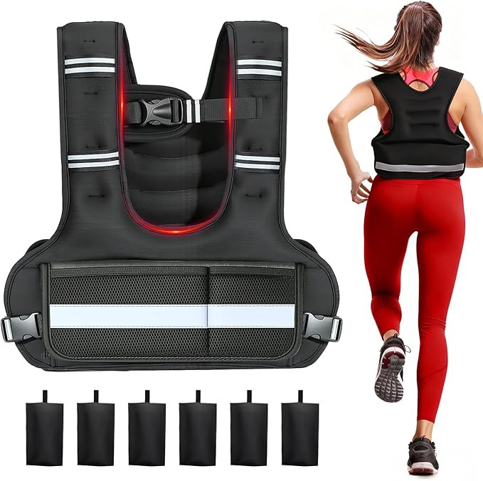 Weighted Vest for Women & Men with U-Shaped Breathable Design, Adjustable Weights 8–18lbs for W... | Amazon (US)