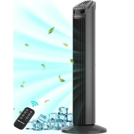 MaxKare 30" Tower Fan 70° Oscillating Cooling Fan with Remote Control, 7.5H Timer, Gray, New | Walmart (US)