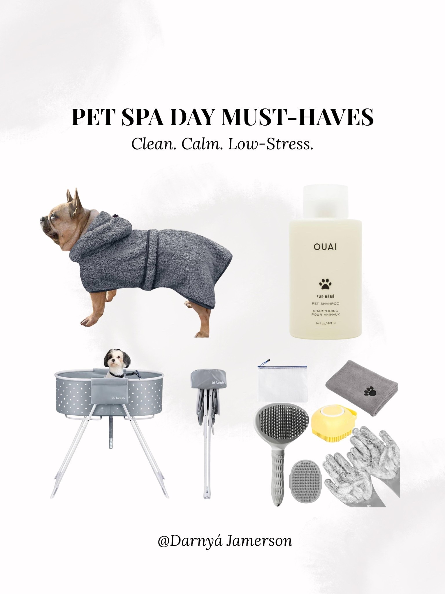 Pet Spa Day essentials 🐾

dog grooming at home, dog bath must haves, dog spa day, dog bath time, dog grooming tools, pet grooming picks, dog paw balm, dog robe Amazon, Furesh dog bath

#LTKHome #LTKPets #LTKFindsUnder50 