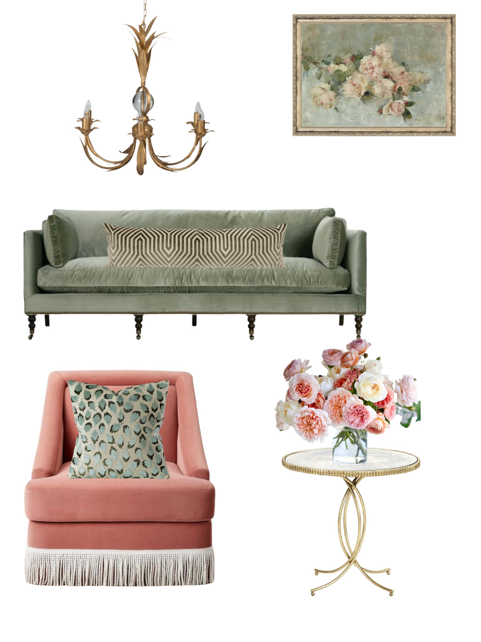 Grand millennial, wall art, Etsy, sofa, one kings lane, chandelier, new traditional, coastal grandmother, boy on fringe chair, throw pillow, roses, Ballard, living room, family room, bedroom, glam,

#LTKhome