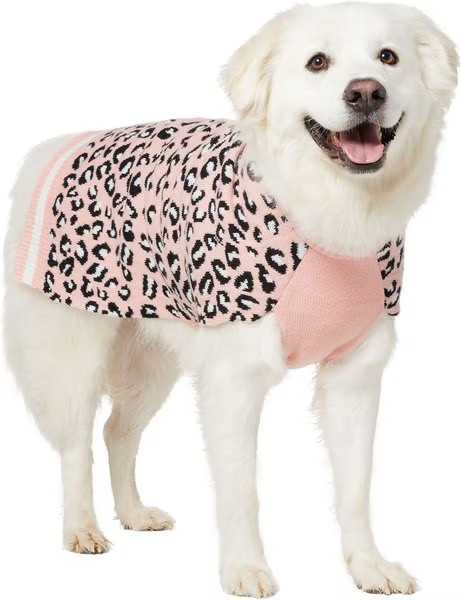 FRISCO Leopard Print Dog & Cat Sweater,  Pink, XXX-Large - Chewy.com | Chewy.com