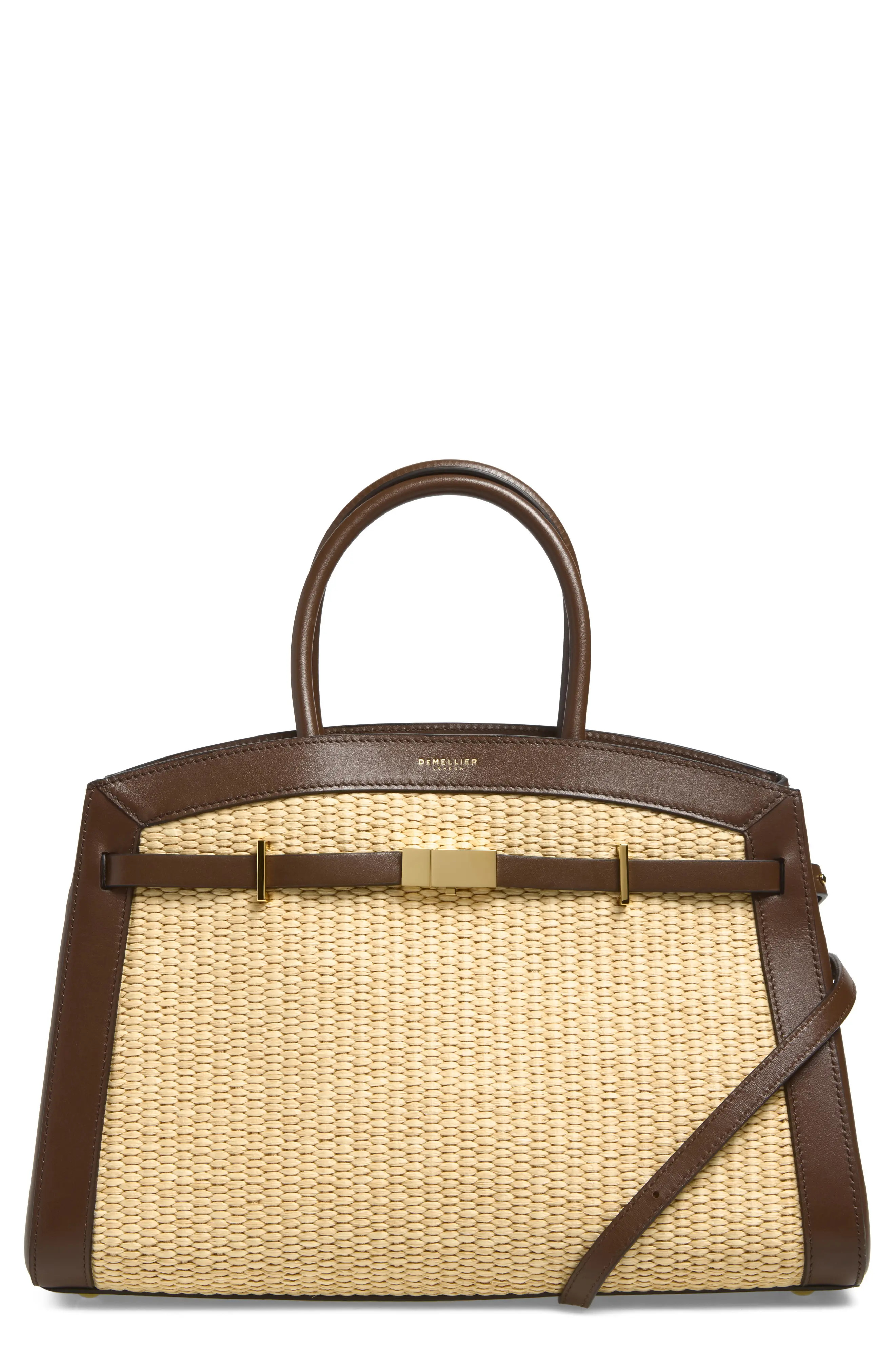 DeMellier The Midi Hudson Raffia & Leather Satchel (Women) | Nordstrom | Nordstrom