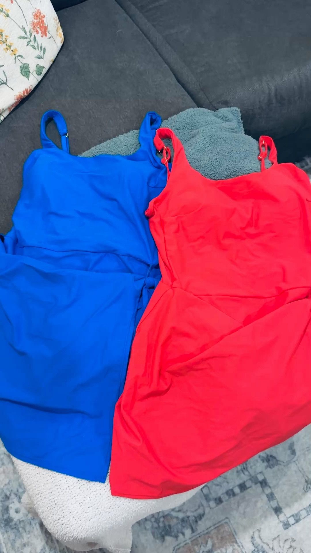 My mom ordered these two swimmies from Walmart. They look very similar to my all time fav Old Navy ones! Love the bright colors. 

 