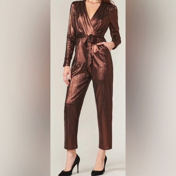 Adelyn Rae Lexi Metallic Jumpsuit Size M GUC | Poshmark