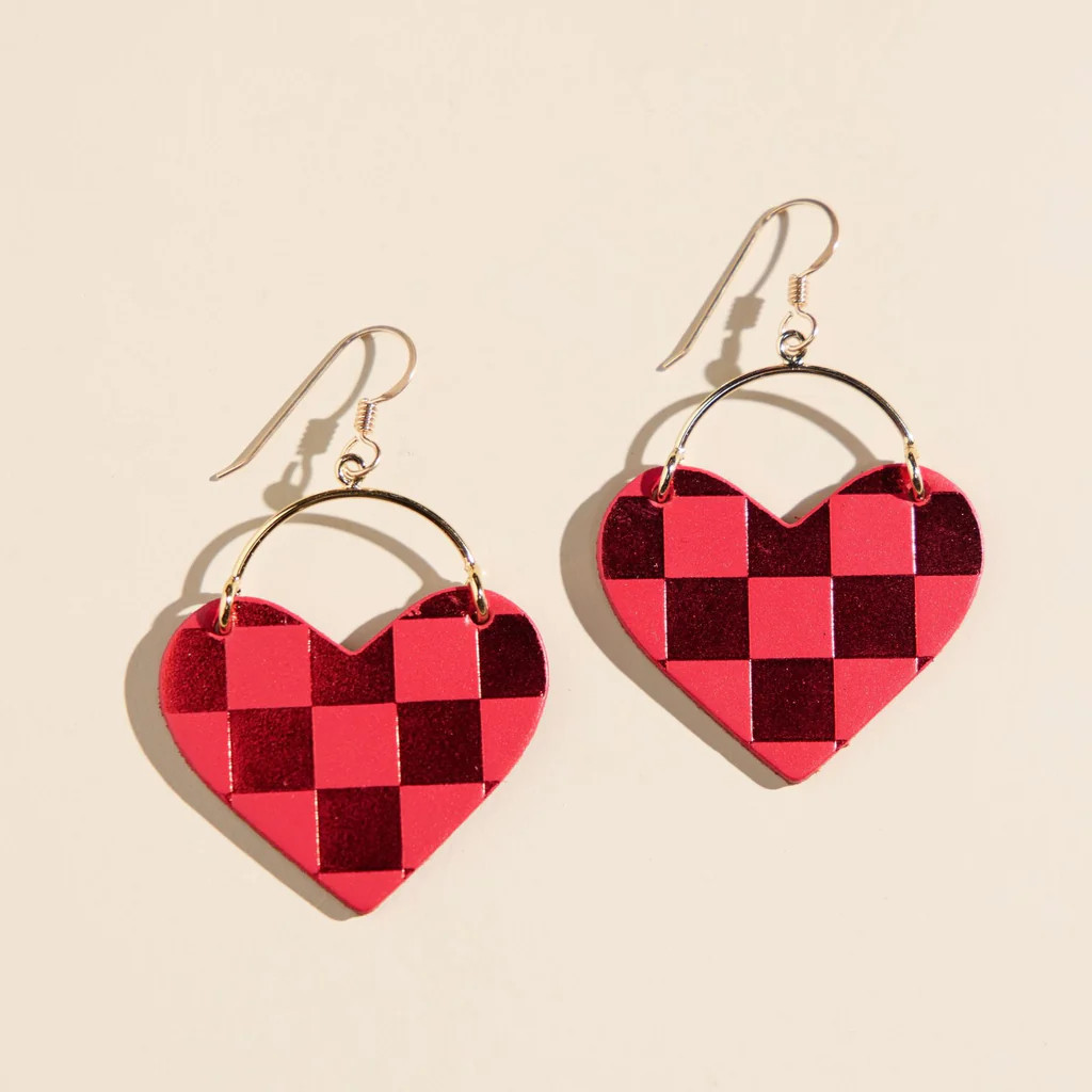 Crimson Checkmate Lover | Nickel and Suede