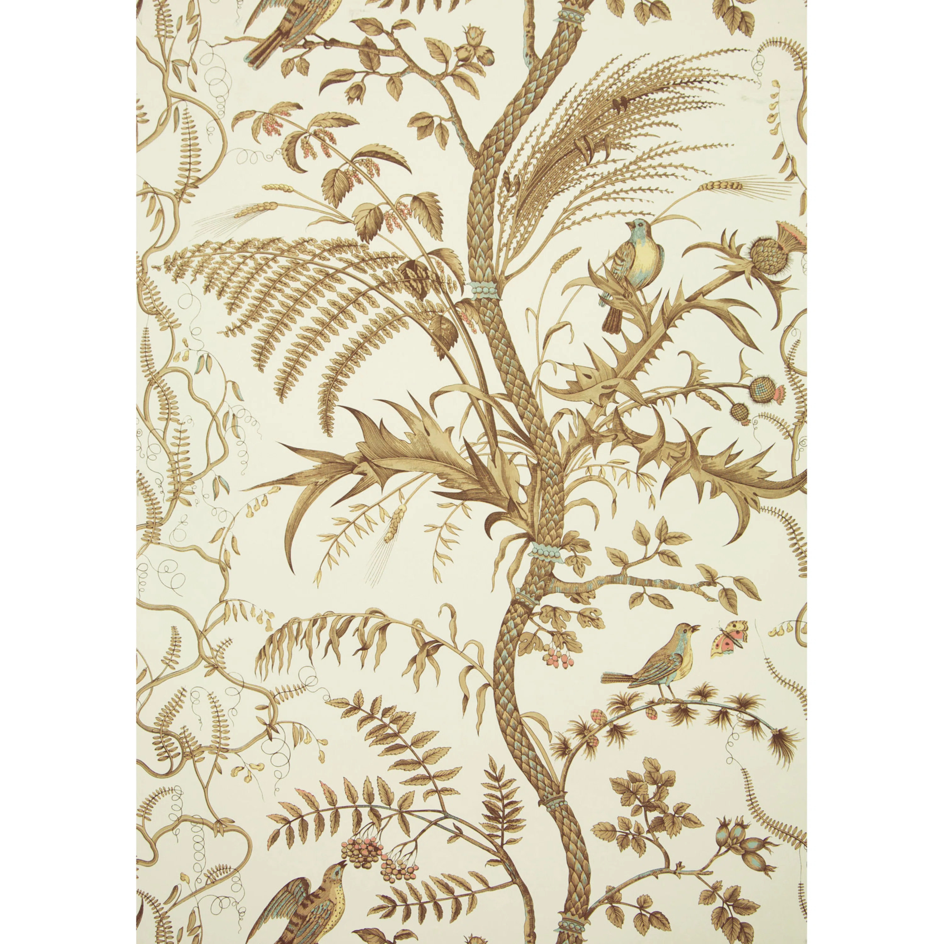 Brunschwig & Fils Bird and Thistle 30' L x 27" W Wallpaper Roll & Reviews | Perigold | Perigold
