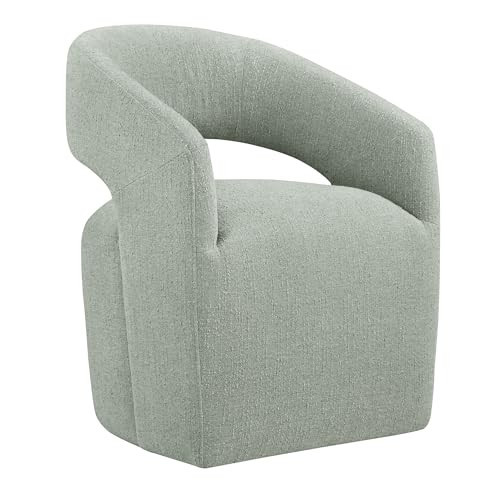 KISLOT Dining Chairs with Casters Upholstered Modern Armchair with Rollers for Diningroom Bedroom Livingroom, 32.25''H, Grey | Amazon (US)