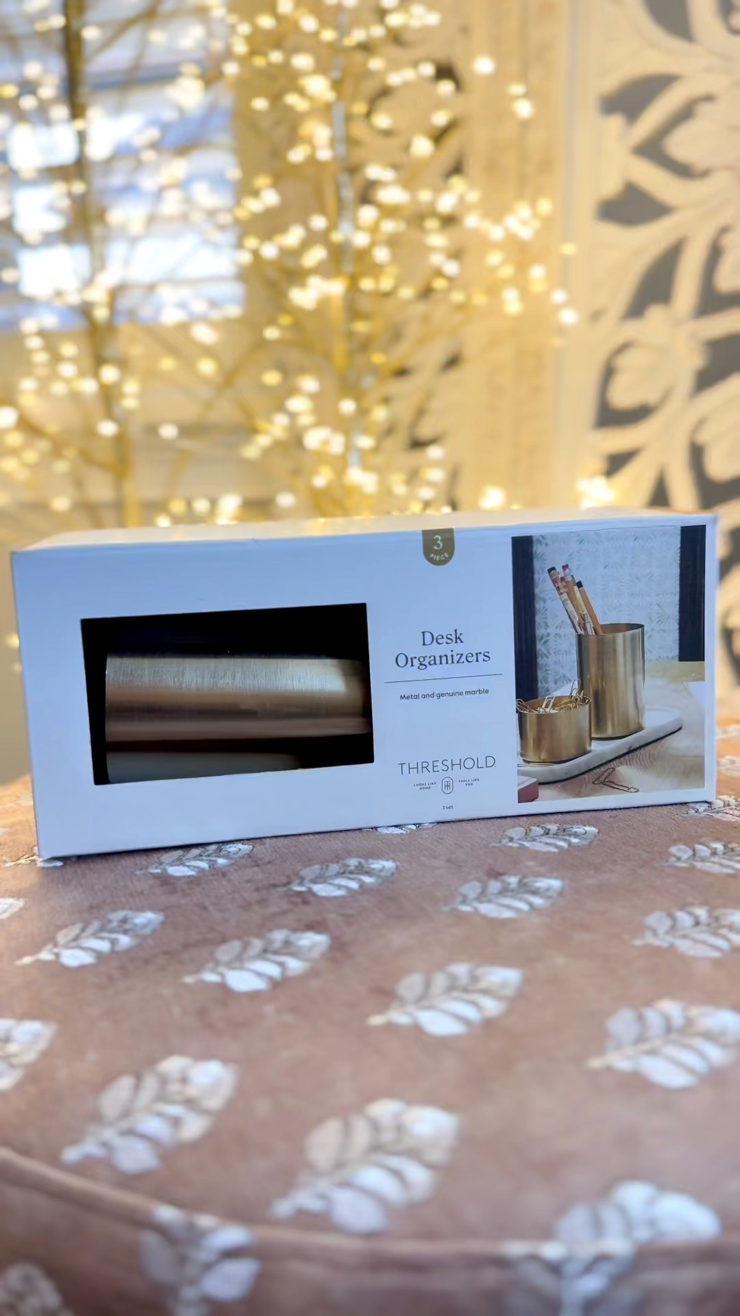 Always think outside the box! This desk organizer can be repurposed in so many ways! Each piece can be used together as a set or separately. It includes one marble tray and two gold containers  

#LTKHome #LTKFamily #LTKSeasonal