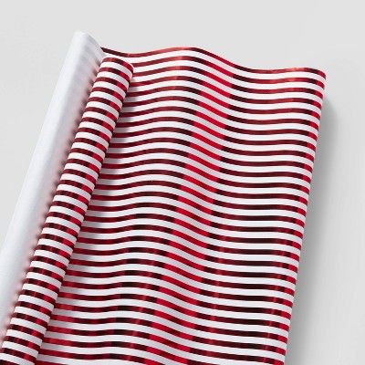 30in 20 sq ft Red/White Stripe Kraft Gift Wrap - Wondershop&#8482; | Target
