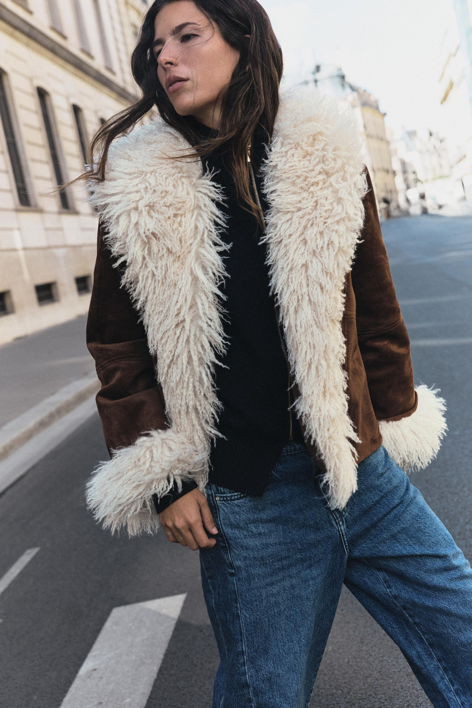 Zara - Short Double-Faced Jacket - Women - Dark Brown - Women | Zara US