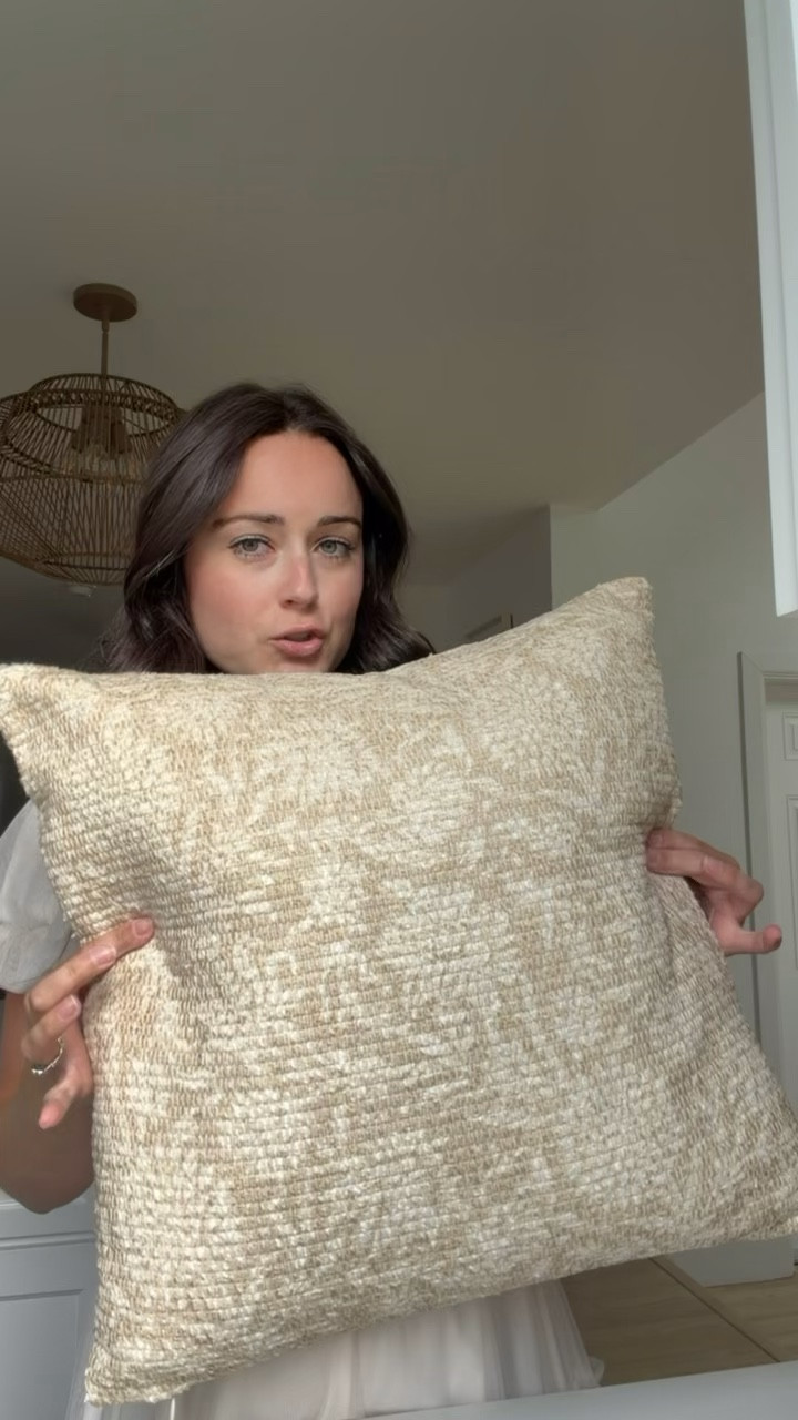 NEW Threshold square floral beige throw pillow from Target - I love the neutral option! 

#Targethome
