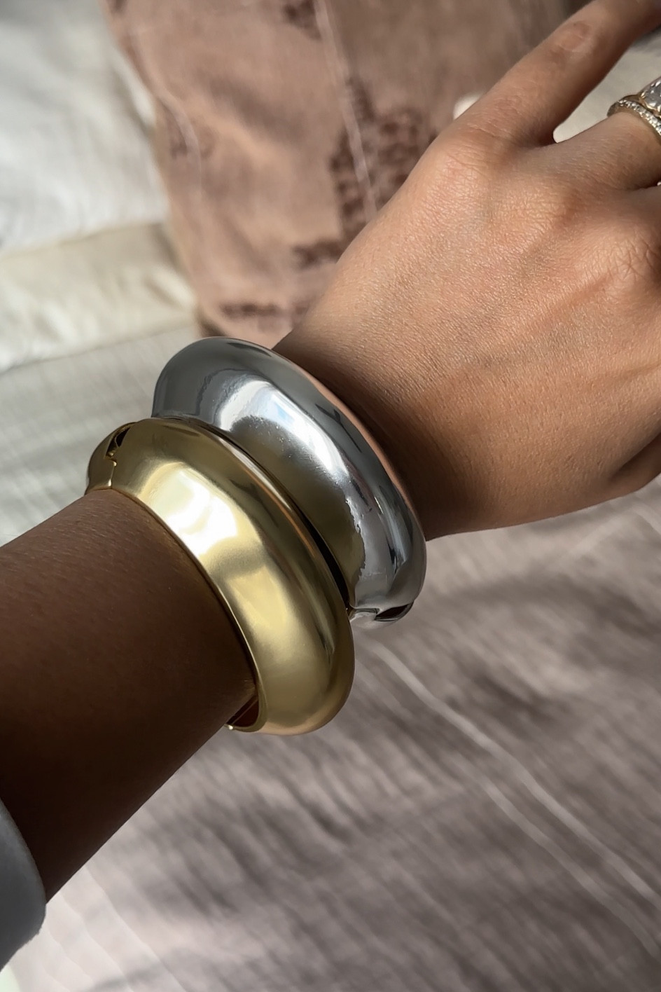 Chunky bangles - holiday jewelry - gold bracelet 

#LTKSeasonal #LTKsalealert #LTKHoliday