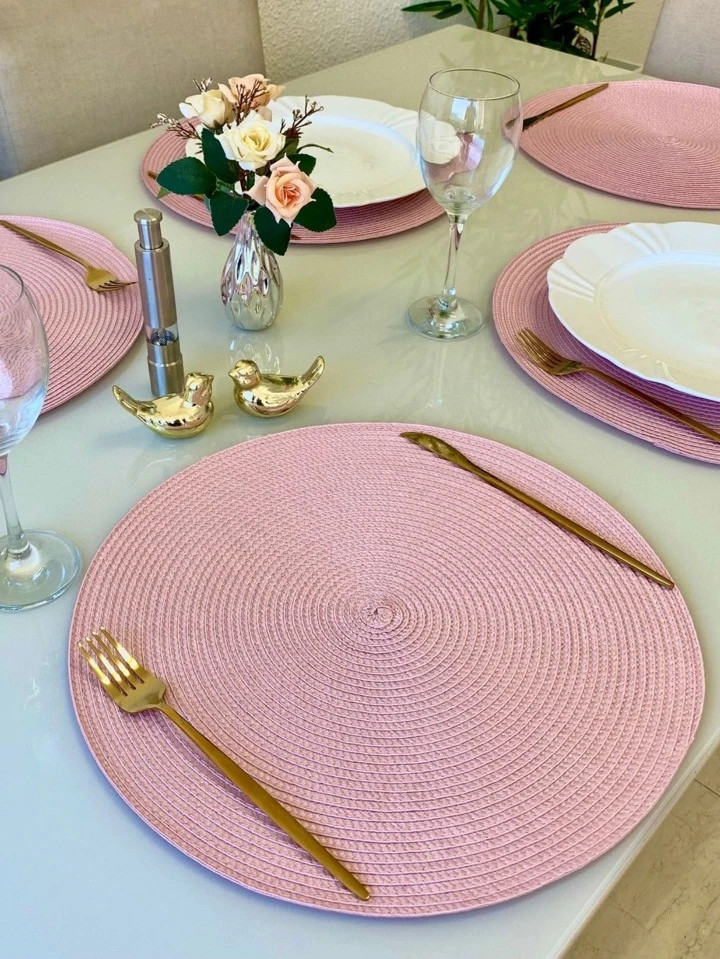 Kit 4 Peças Jogo Americano Redondo - Mesa Posta | SHEIN