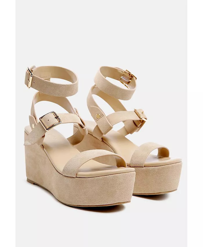 Rag & Co PORTIA Womens Leather Wedge Sandal - Macy's | Macy's