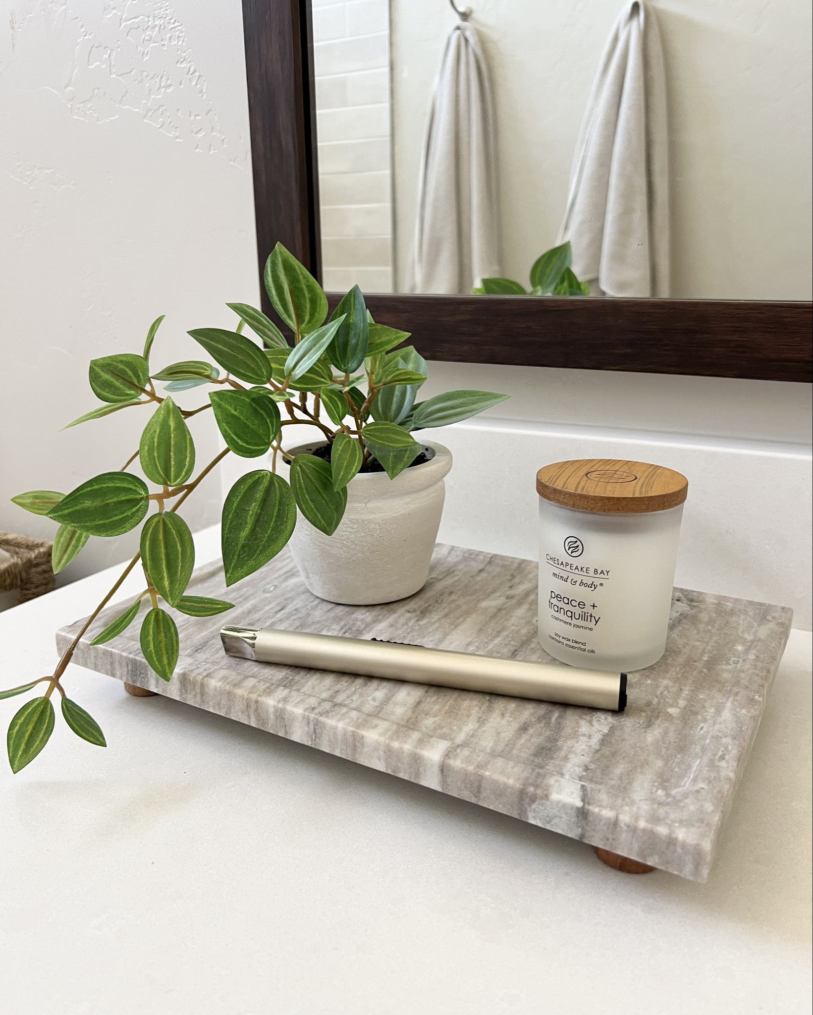 Shop this look from Target and Amazon! Perfect for a bathroom or kitchen. 

Faux plat | marble tray | Amazon lighter

#LTKSaleAlert #LTKHome #LTKFindsUnder50