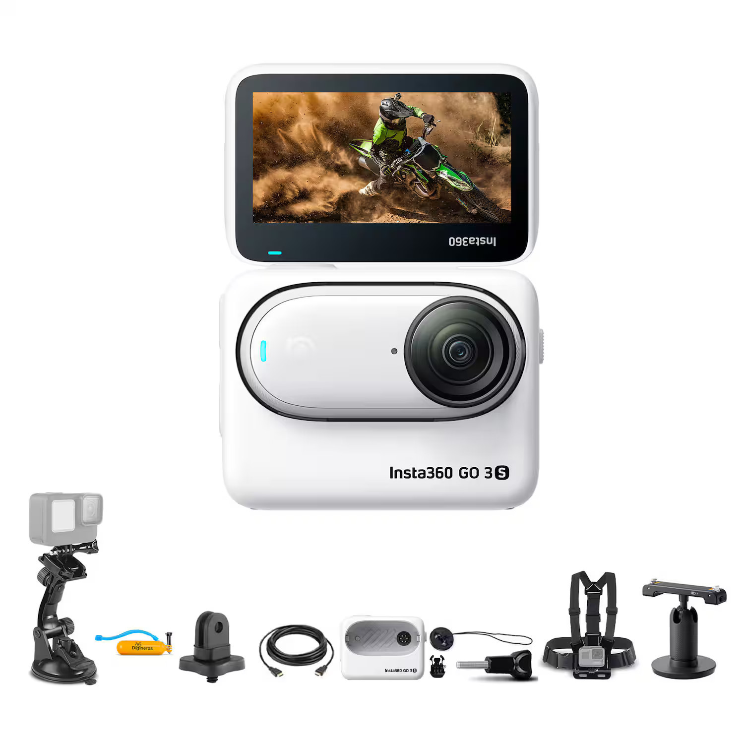 Insta360 - GO 3S Small Action Camera (64GB) + 50-in-1 Accessory Kit - White - White | Best Buy U.S.