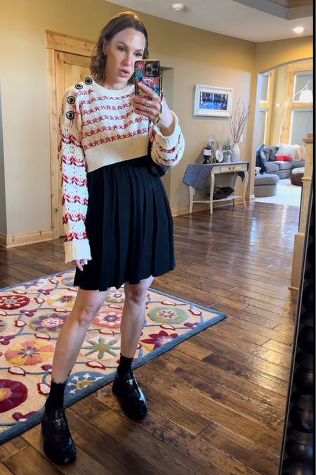 Love when the weather is a dress with a sweater situation! Pairing a Kate spade (old) cropped sweater with a dress is a simple yet fun way to style an outfit for the day. Wearing my loafers and favorite ruffled socks. I linked similar items for inspiration- wearing size small in sweater & dress. Size 7.5 in loafers.

#LTKSeasonal #LTKover40 #LTKstyletip