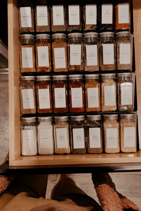 Spice drawer organized! Amazon finds | amazon kitchen finds | organized kitchen | kitchen organization | spice jars and labels

#LTKFind #LTKunder50 

#LTKxPrime #LTKhome