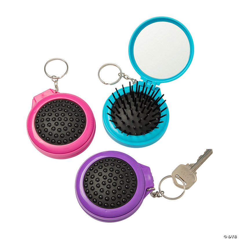 Pop-Up Hair Brush Keychains - 12 Pc. | Oriental Trading Company