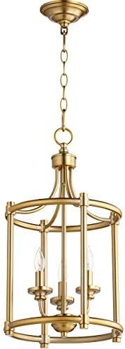 Quorum 6822-3-80 Transitional Three Light Entry Pendant from Rossington Collection in Brass Finis... | Amazon (US)